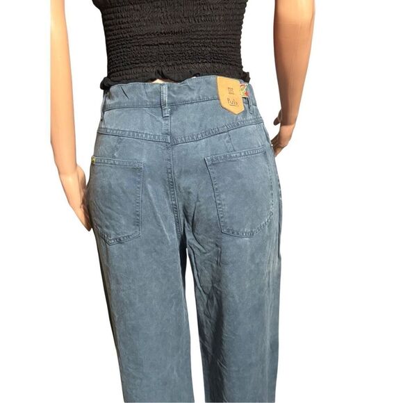 Pulp stovepipe jean high-waisted tencel teal pants M/8 - Picture 2 of 10